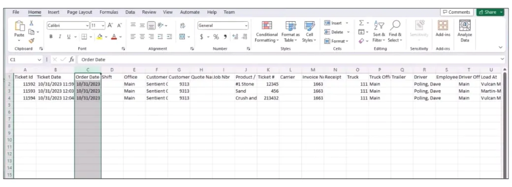 QuickBooks Exportable Data