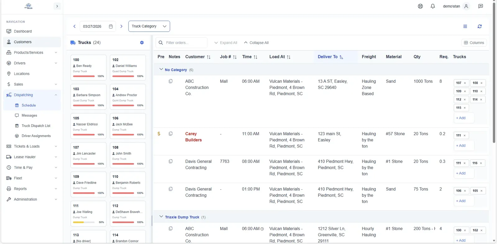 Schedule Gouped by Category